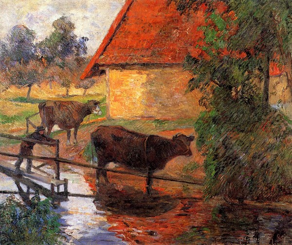 Watering Place - Paul Gauguin Painting